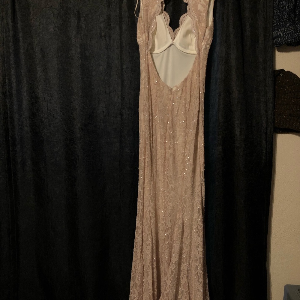 Champagne ivory prom dress